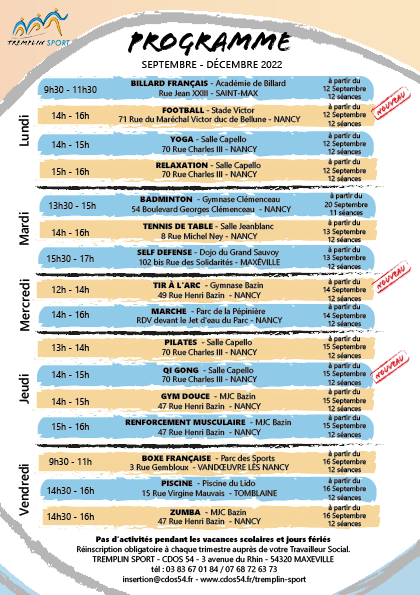 Programme complet